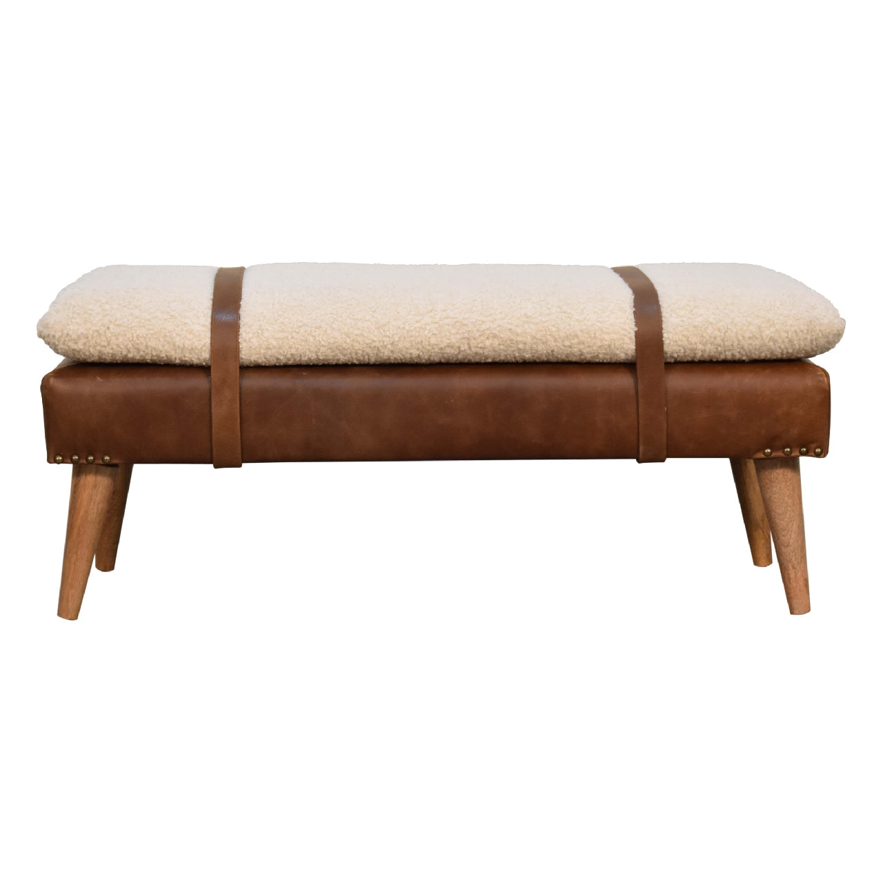 Buffalo Hide Leather Bench