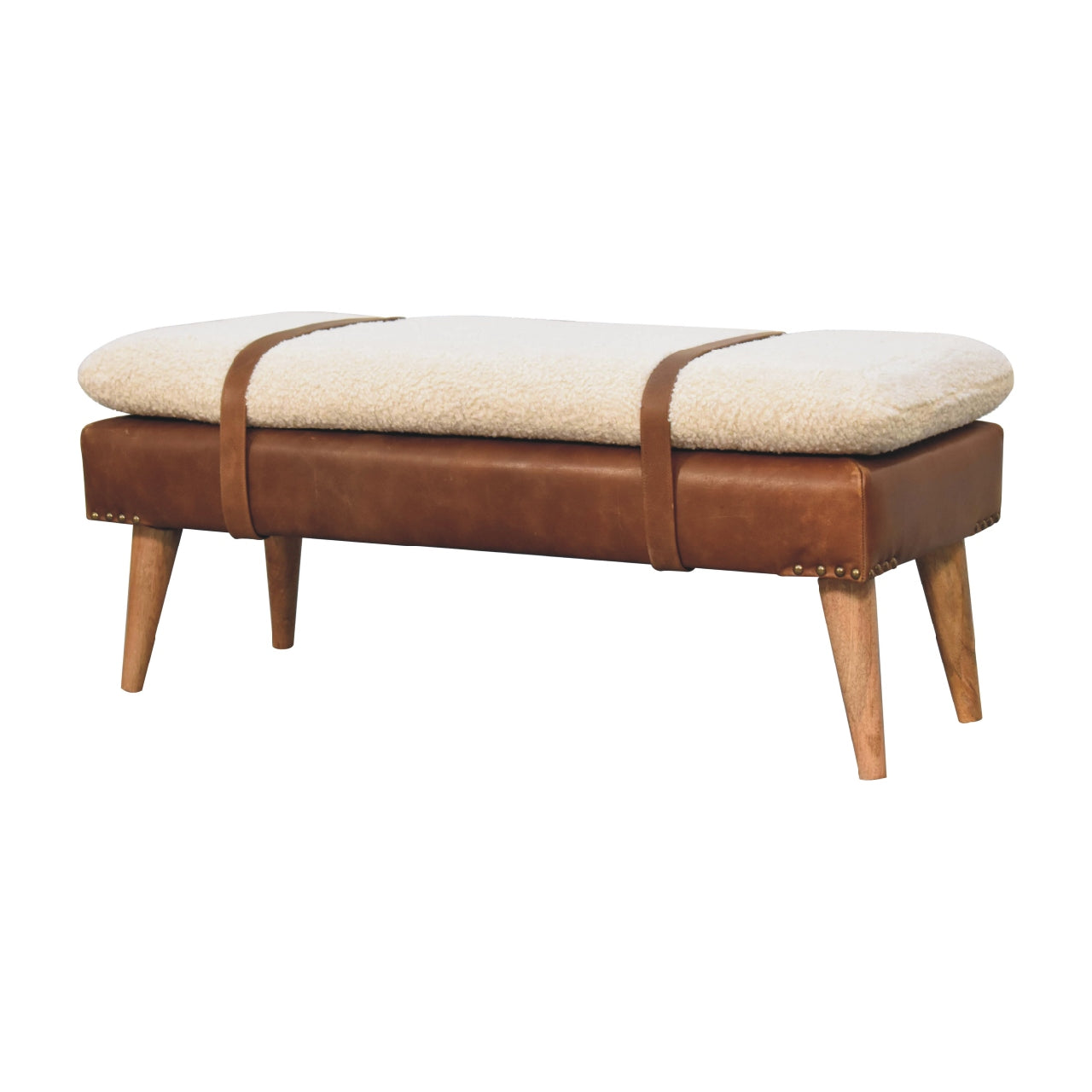 Buffalo Hide Leather Bench
