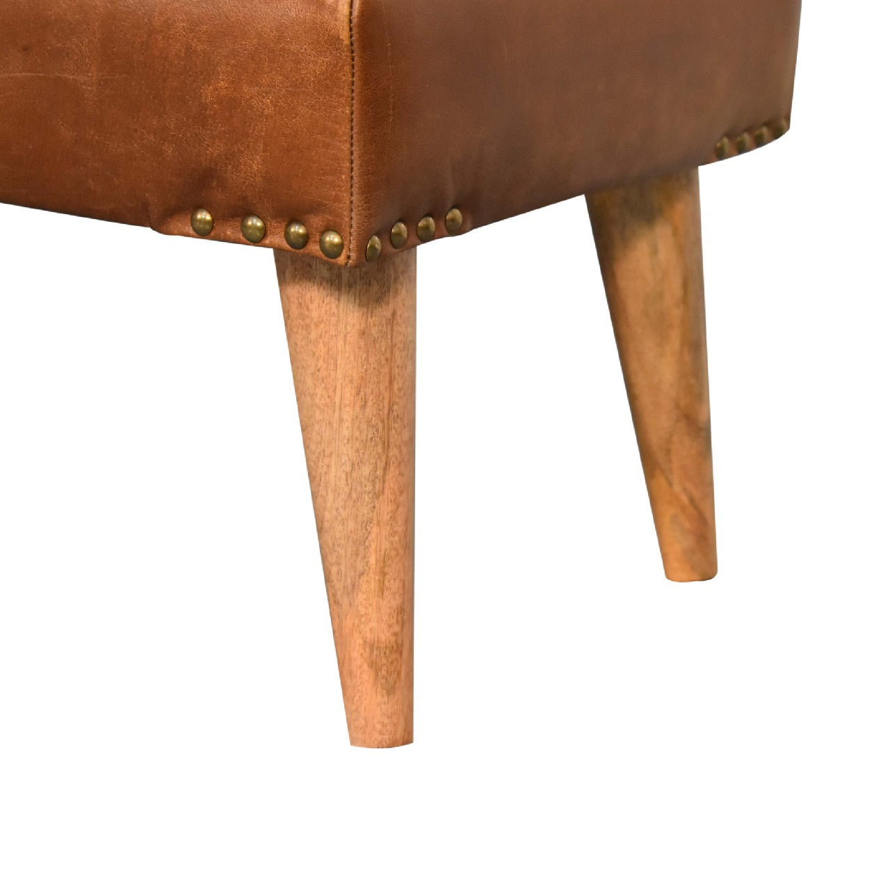 Buffalo Hide Leather Bench