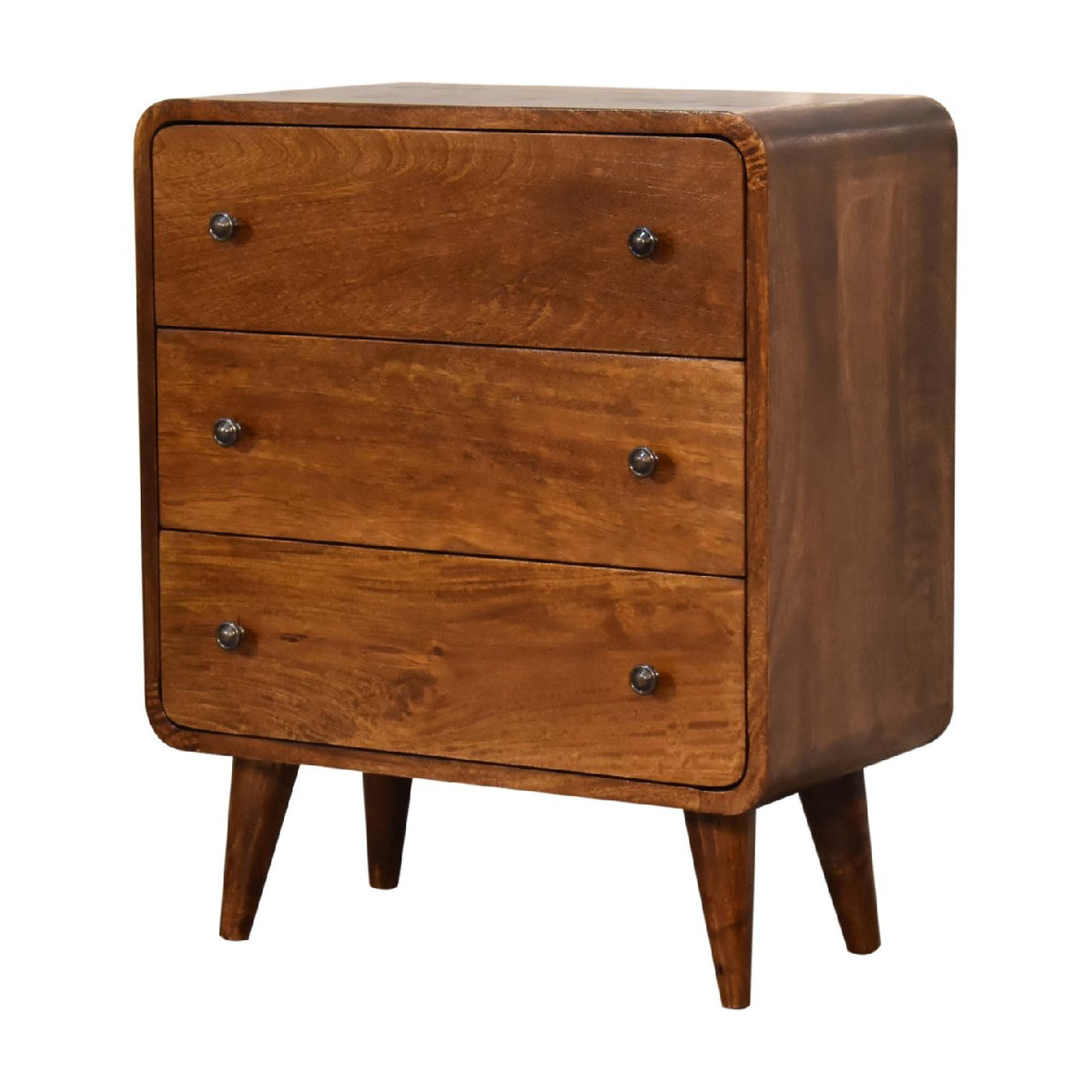 Mini Curved Chestnut Chest of Drawers