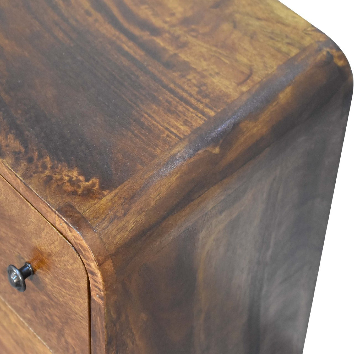 Mini Curved Chestnut Chest of Drawers