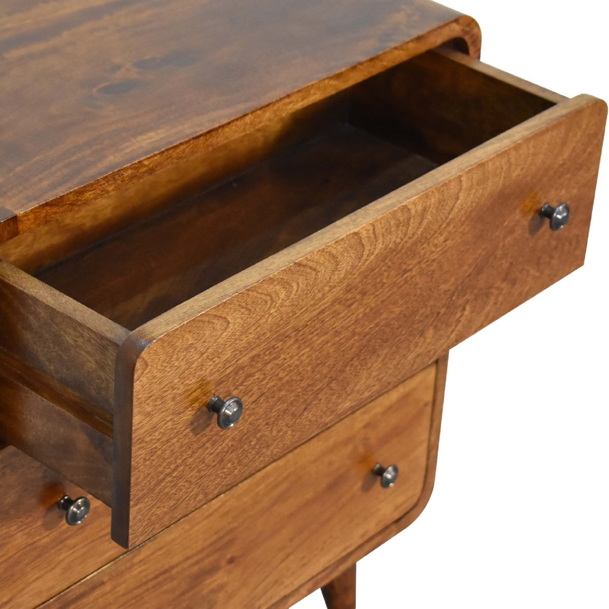 Mini Curved Chestnut Chest of Drawers