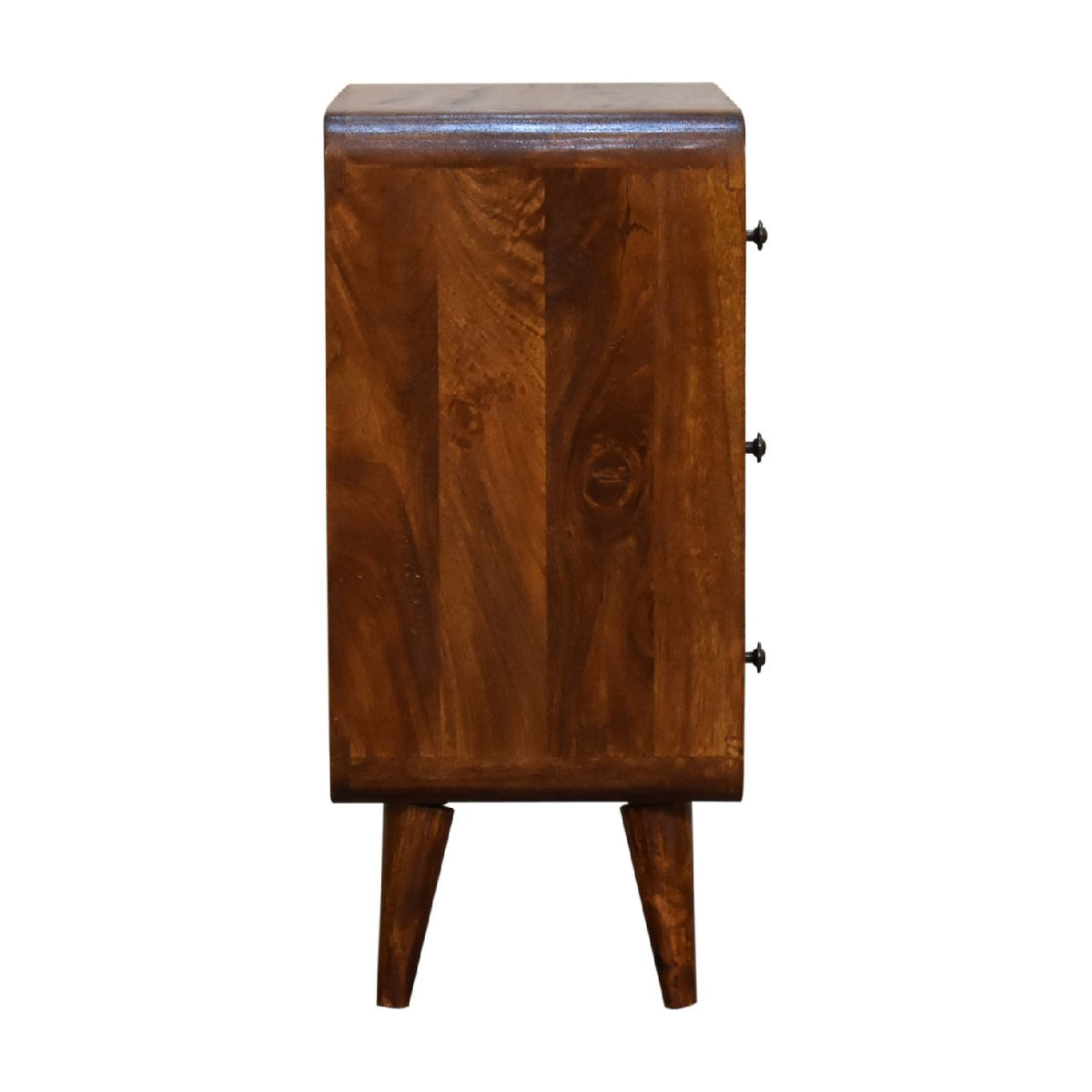 Mini Curved Chestnut Chest of Drawers