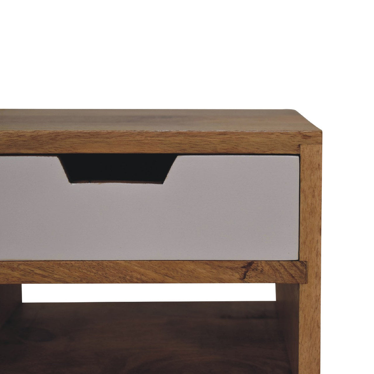 Mini Grey and White Cut-out Bedside Table
