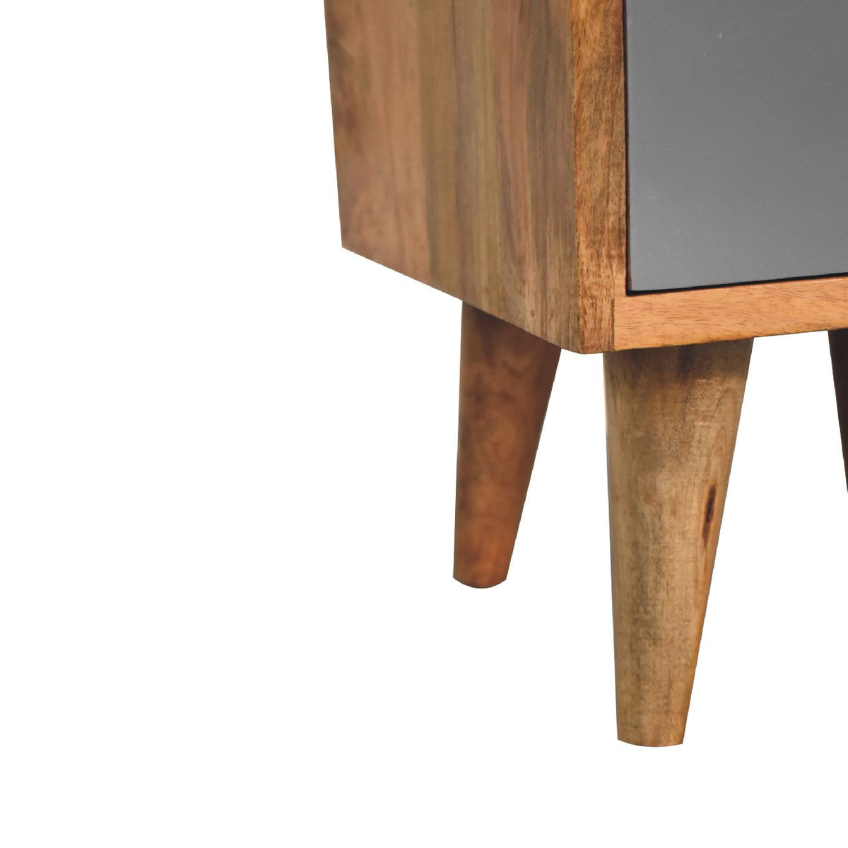 Mini Grey and White Cut-out Bedside Table