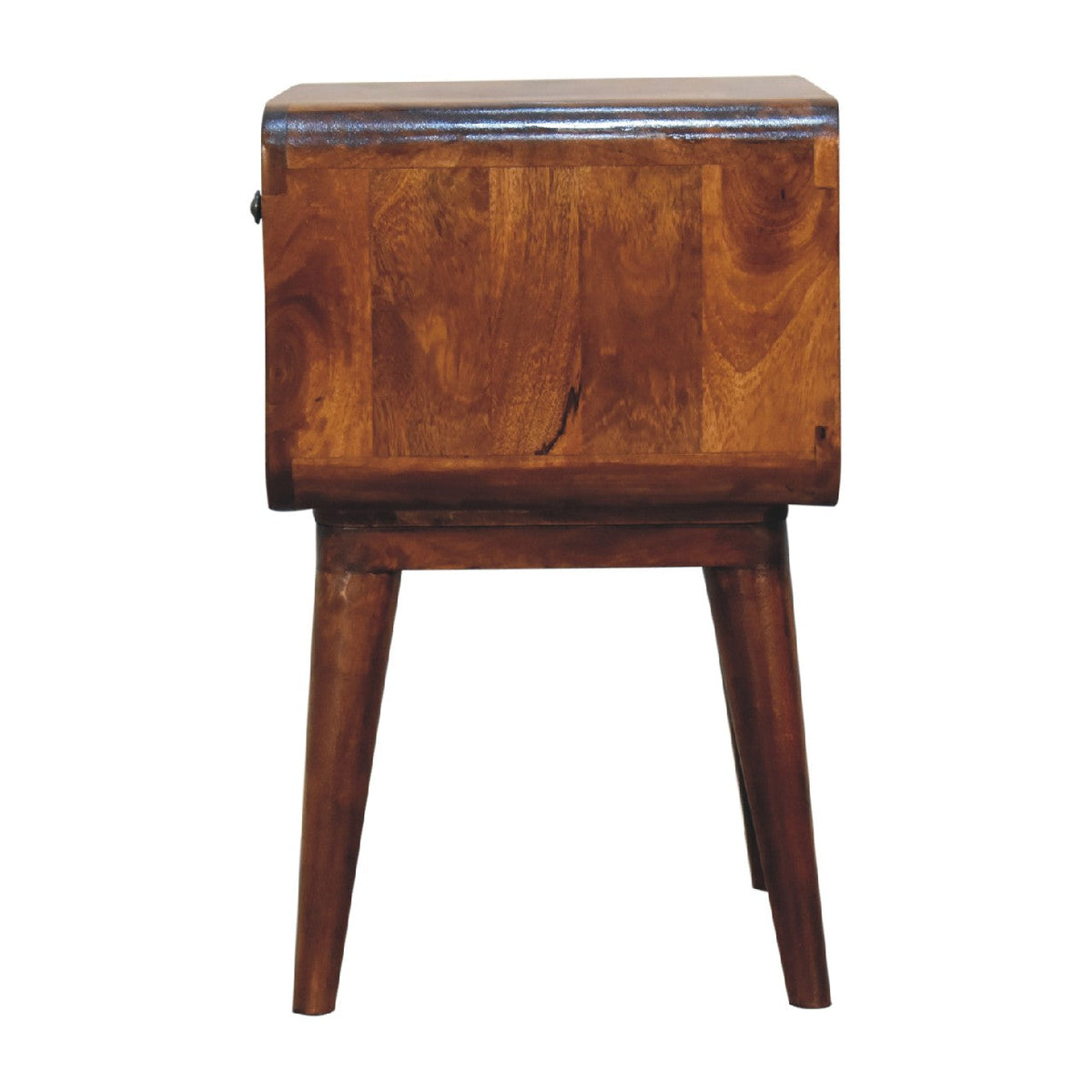 Curve Open Slot Chestnut Bedside Table