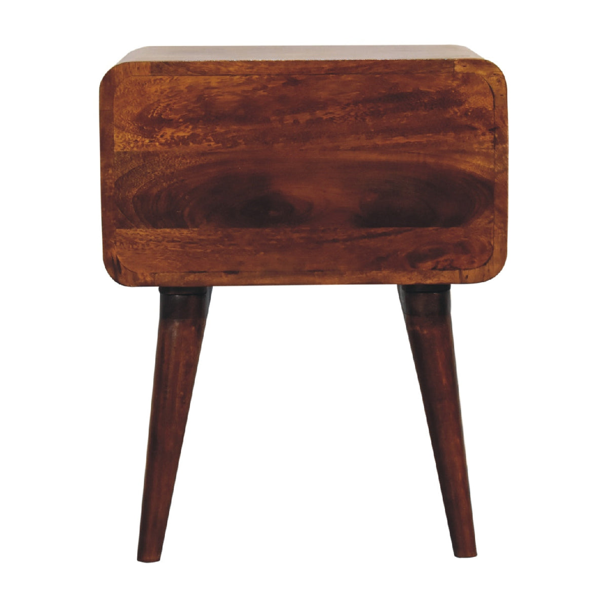Curve Open Slot Chestnut Bedside Table