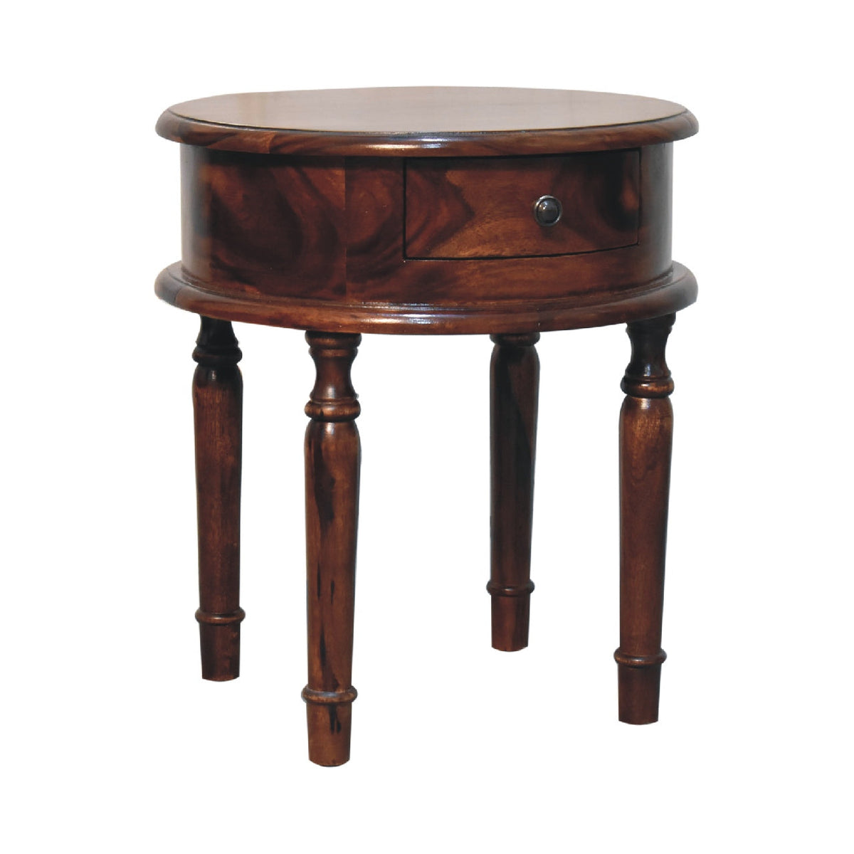 Honey finish Turned Leg Bedside Table