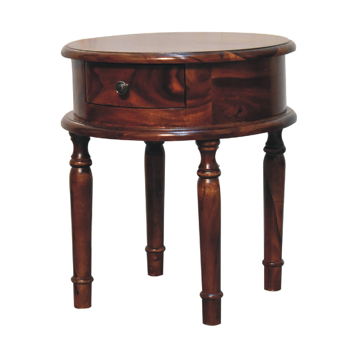 Honey finish Turned Leg Bedside Table