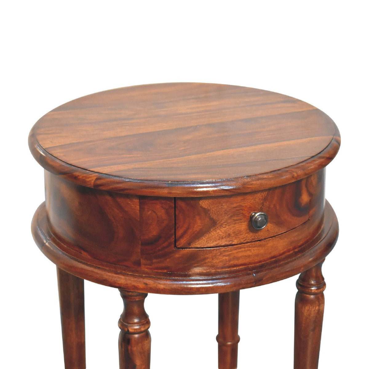 Honey finish Turned Leg Bedside Table