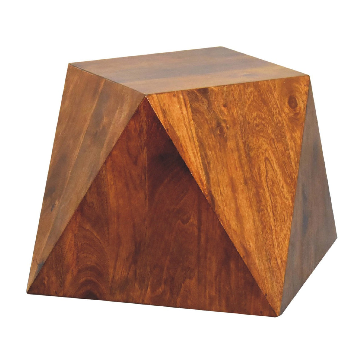 Chestnut Abstract End Table Chest of Drawers