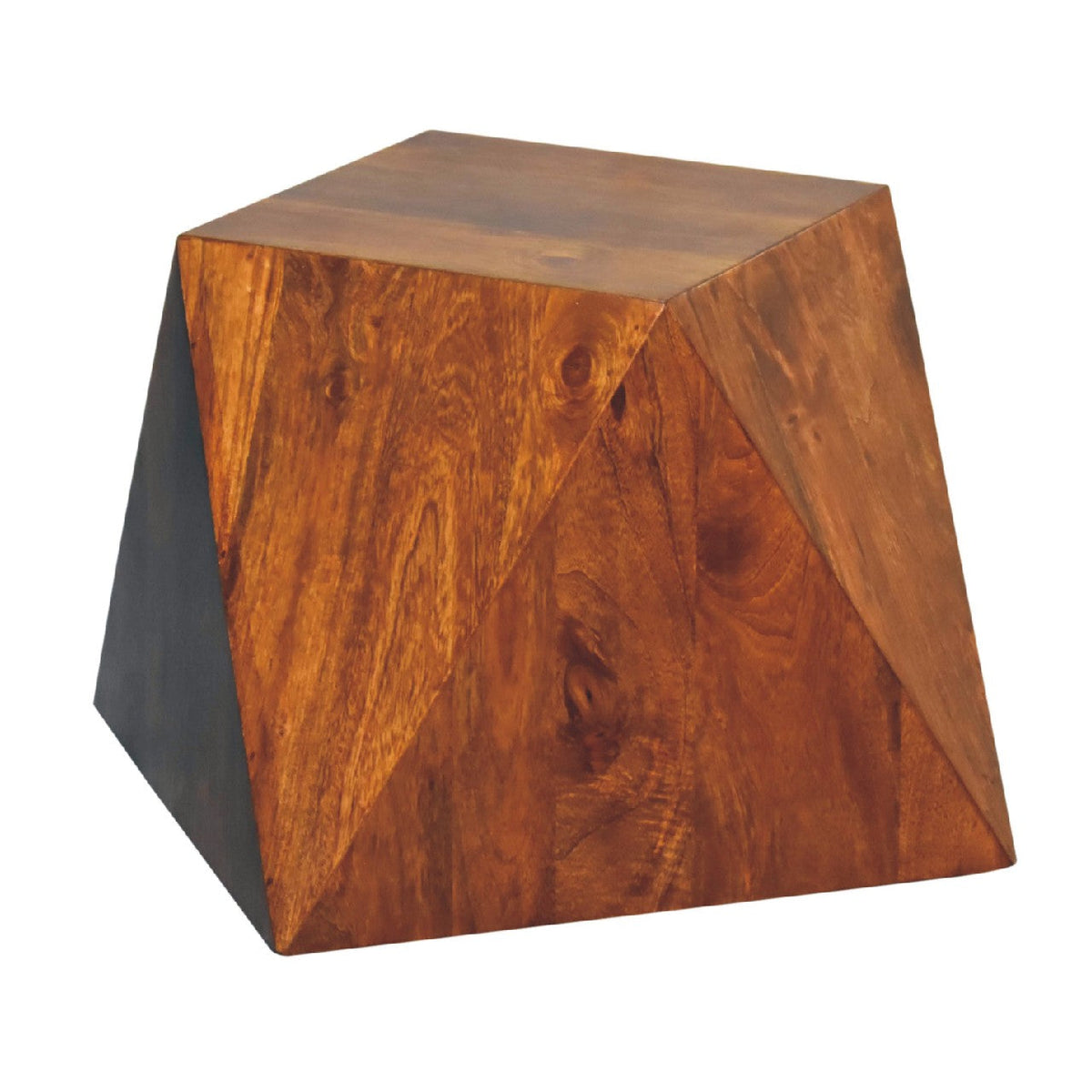 Chestnut Abstract End Table Chest of Drawers
