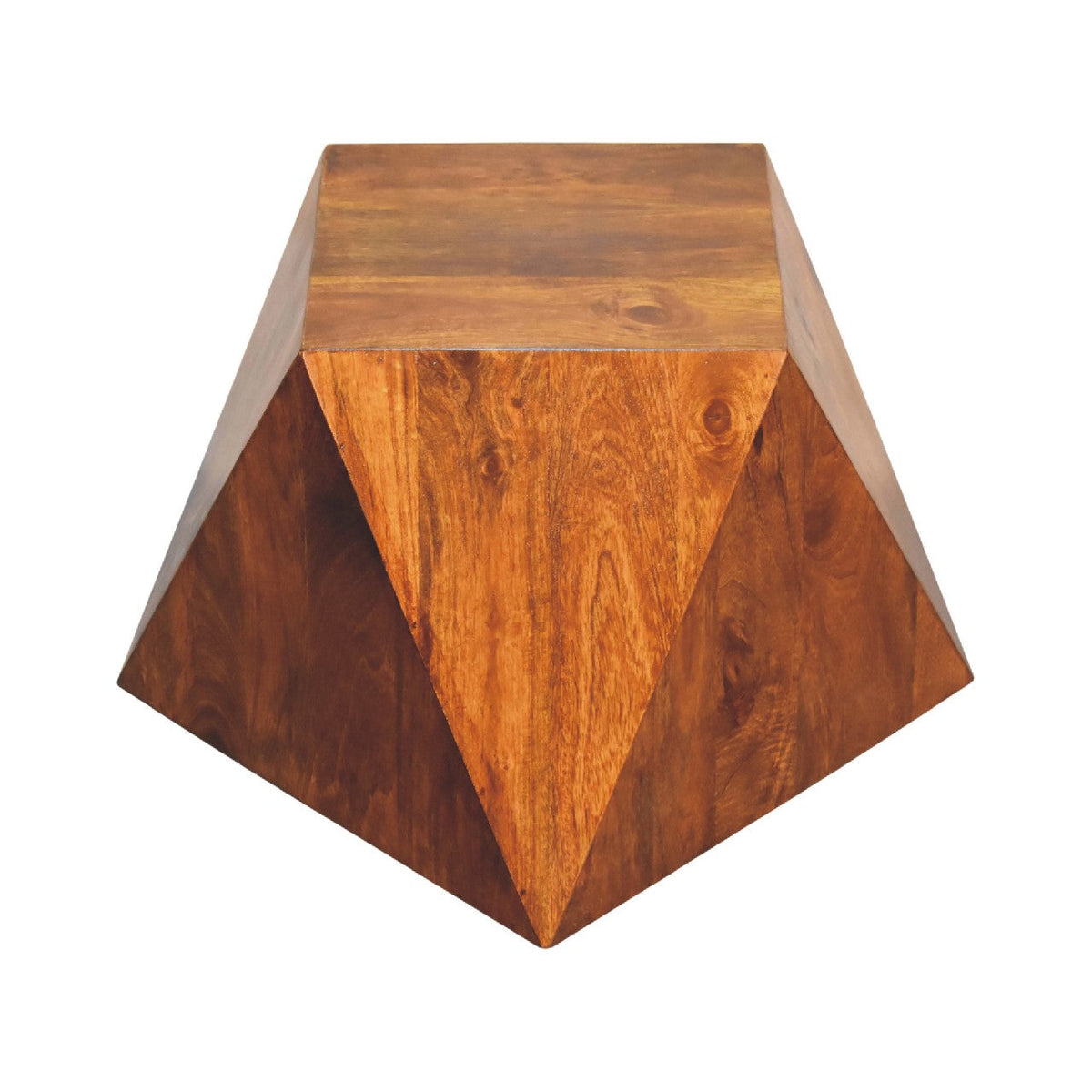 Chestnut Abstract End Table Chest of Drawers