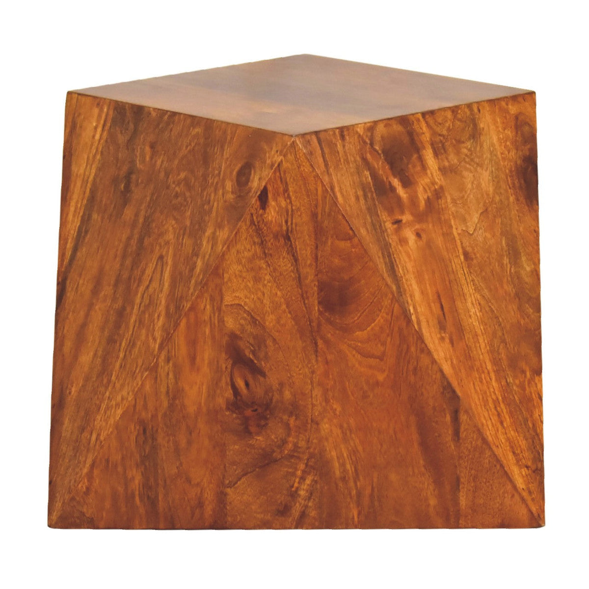 Chestnut Abstract End Table Chest of Drawers