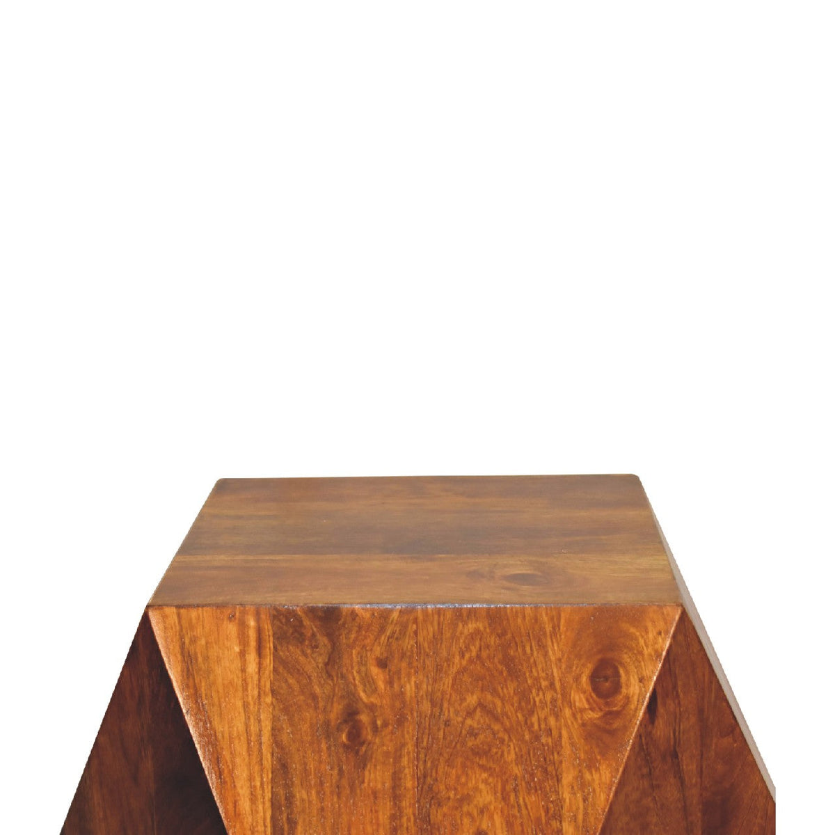 Chestnut Abstract End Table Chest of Drawers