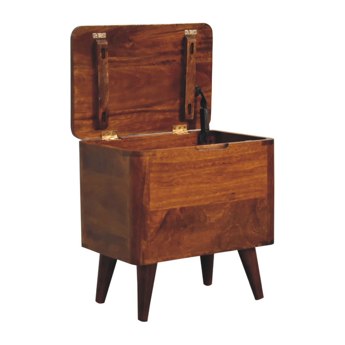 Chestnut Lid-up Storage Chest of Drawers