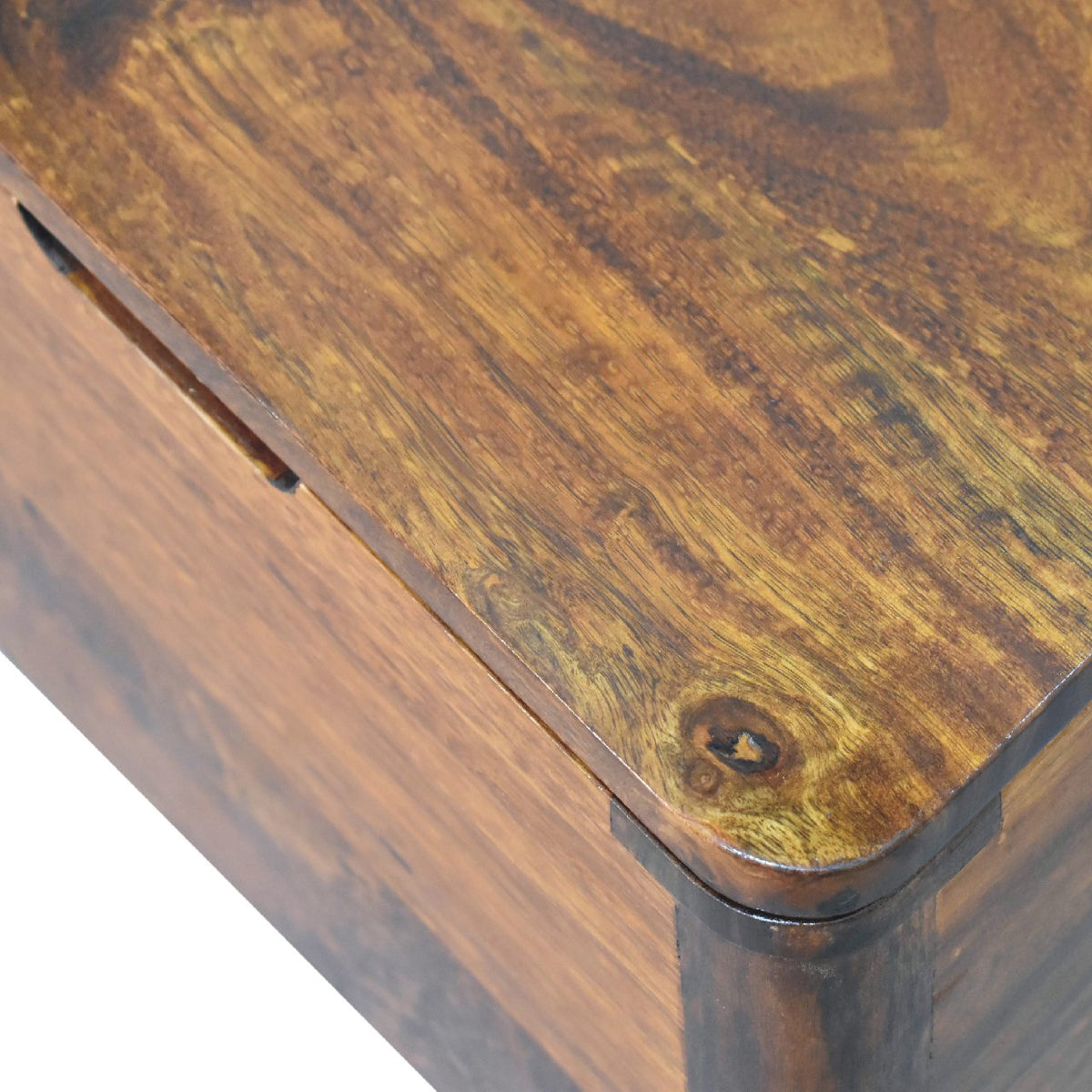 Chestnut Lid-up Storage Chest of Drawers