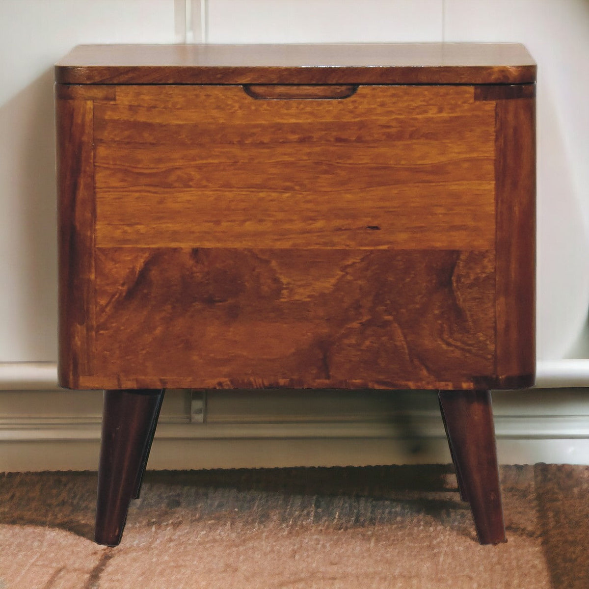 Chestnut Lid-up Storage Chest of Drawers