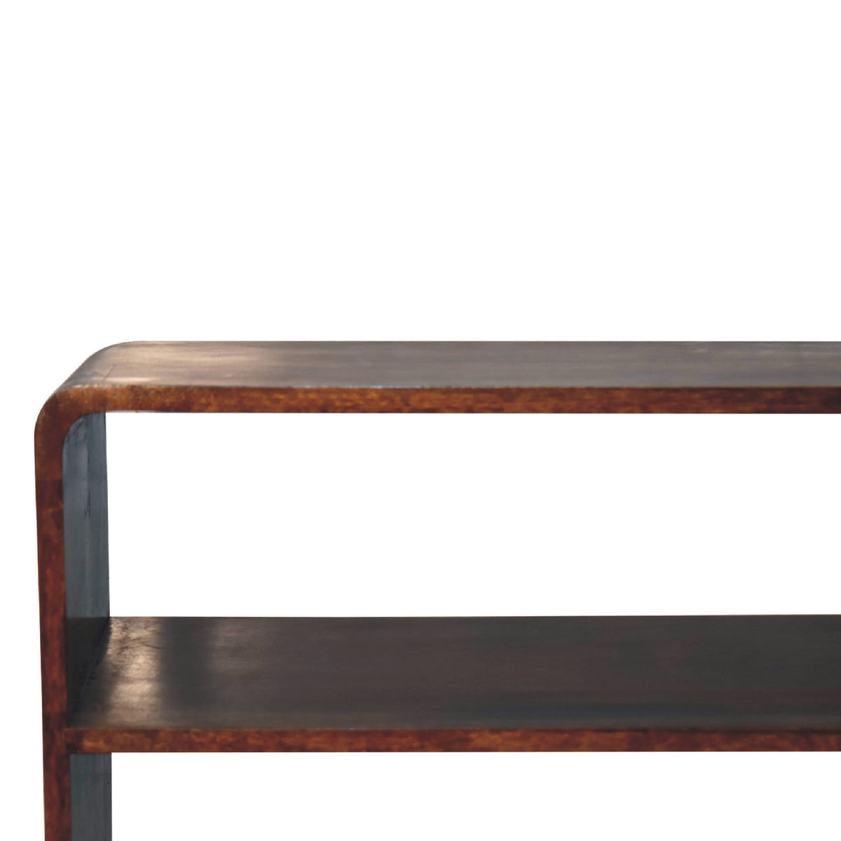 Curved Chestnut Low Bookcase Chest of Drawers