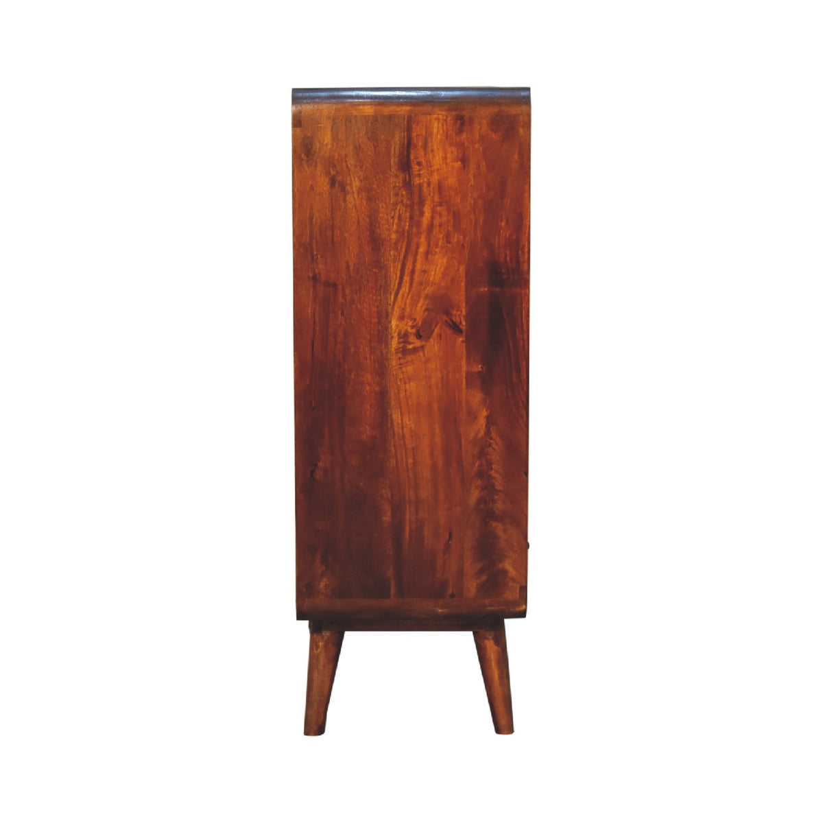 Curved Chestnut Low Bookcase Chest of Drawers