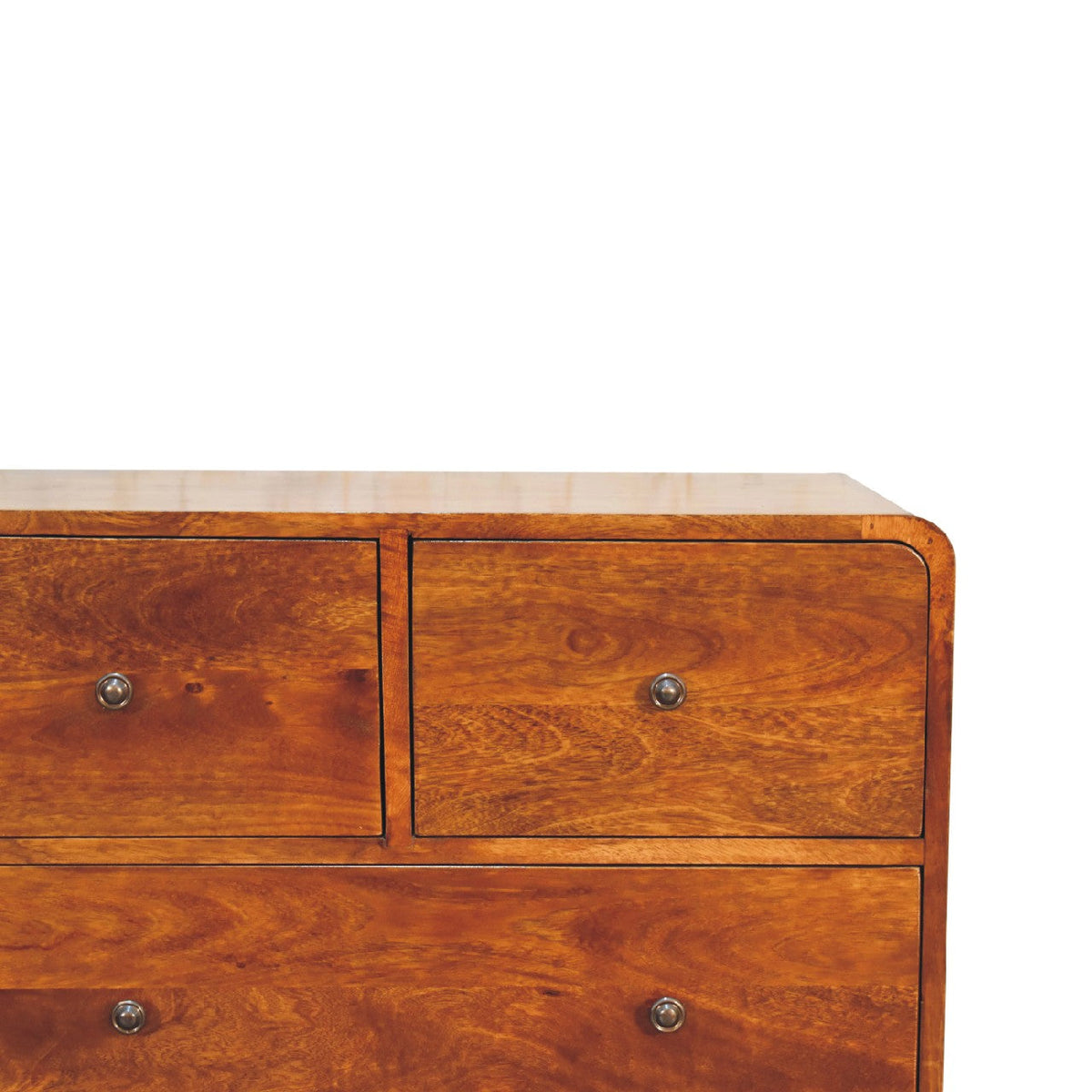 2 over 2 Curved Chesnut Chest of Drawers