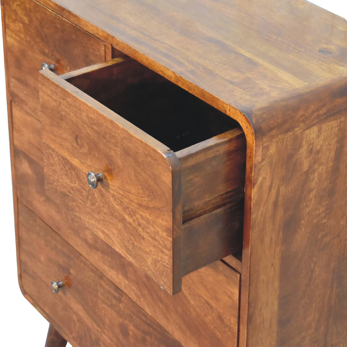 2 over 2 Curved Chesnut Chest of Drawers