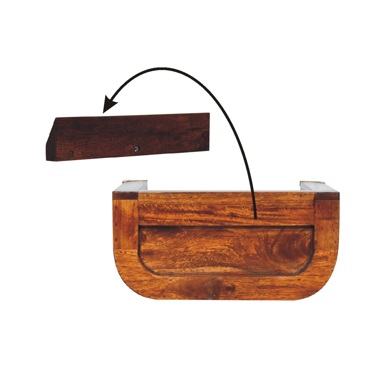 Indira Chestnut Floating Bedside Table