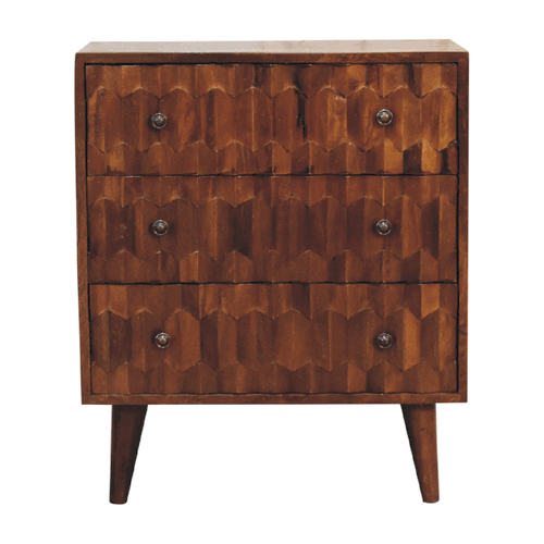 Chestnut Pineapple Carved Chest