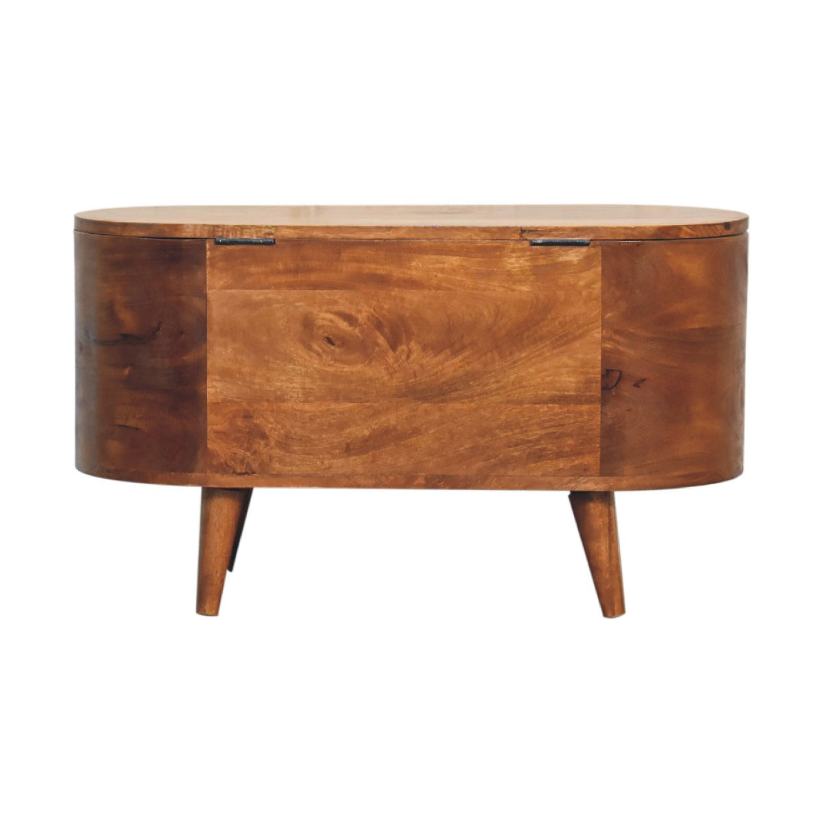 Chestnut Rounded Lid up Blanket Box Storage Bench