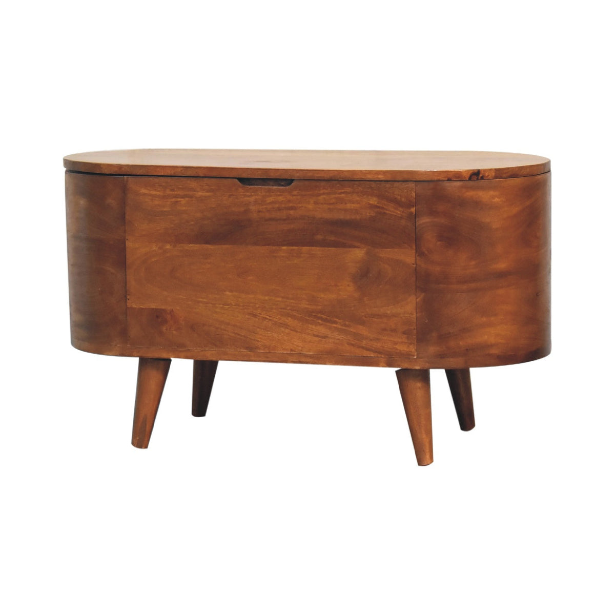 Chestnut Rounded Lid up Blanket Box Storage Bench