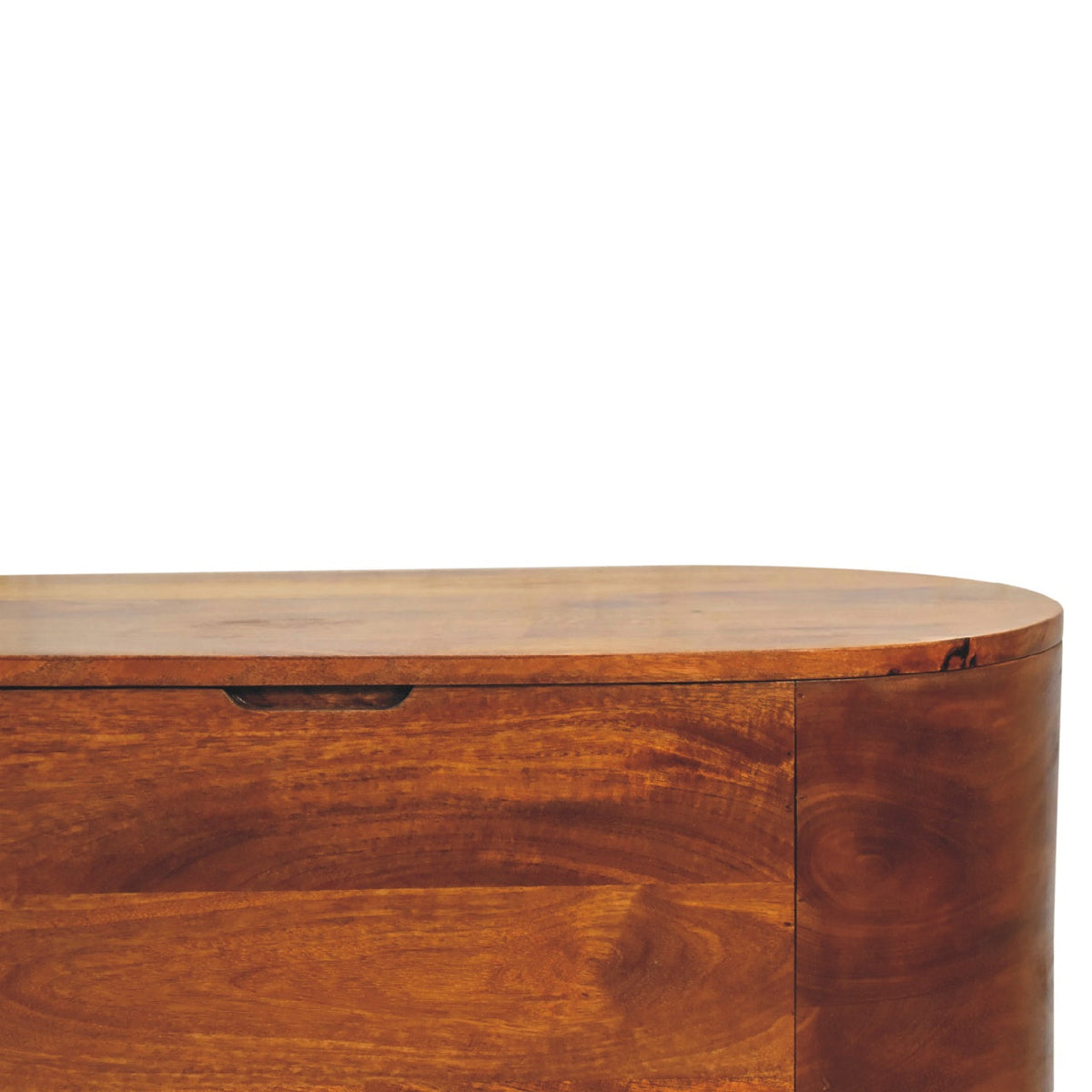 Chestnut Rounded Lid up Blanket Box Storage Bench