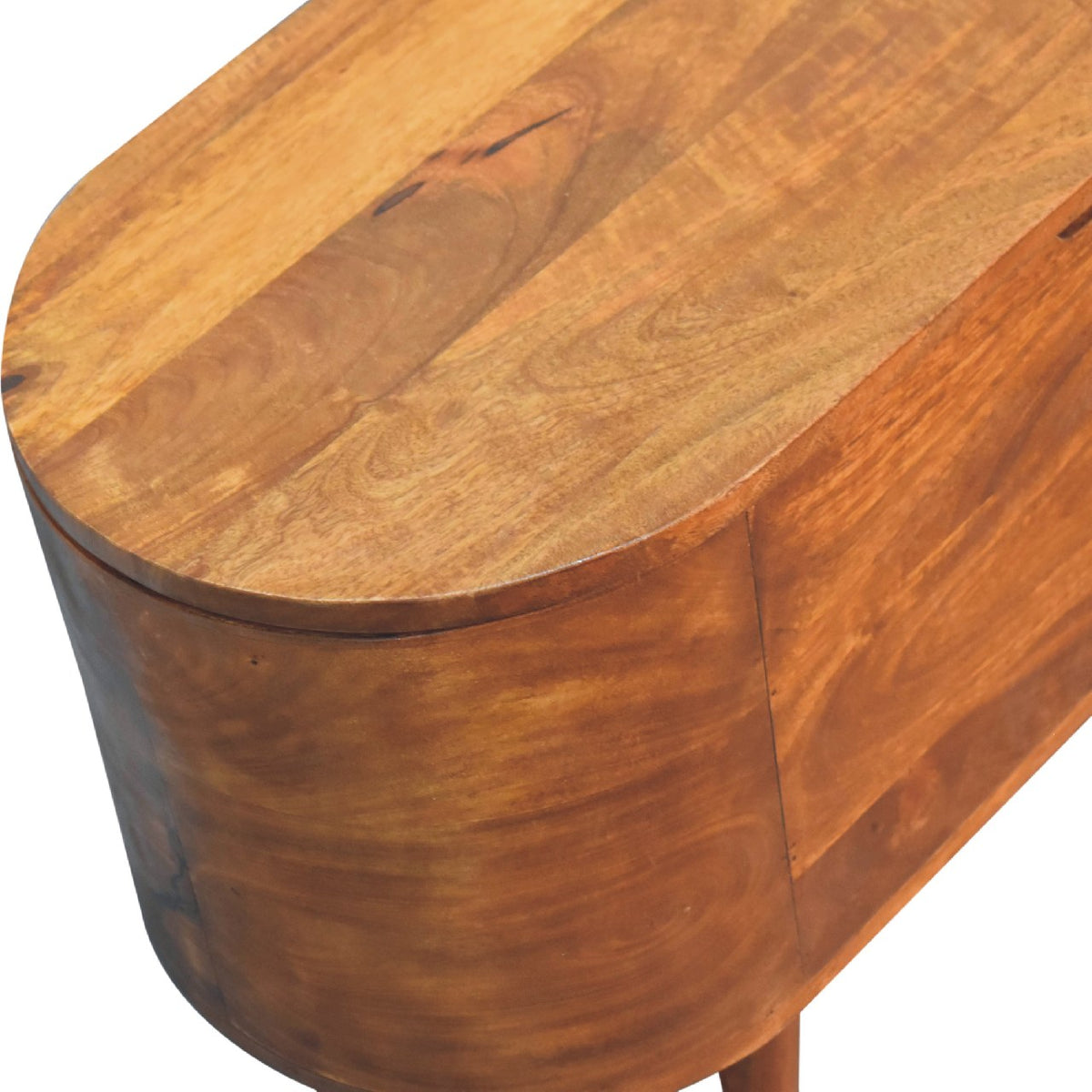 Chestnut Rounded Lid up Blanket Box Storage Bench