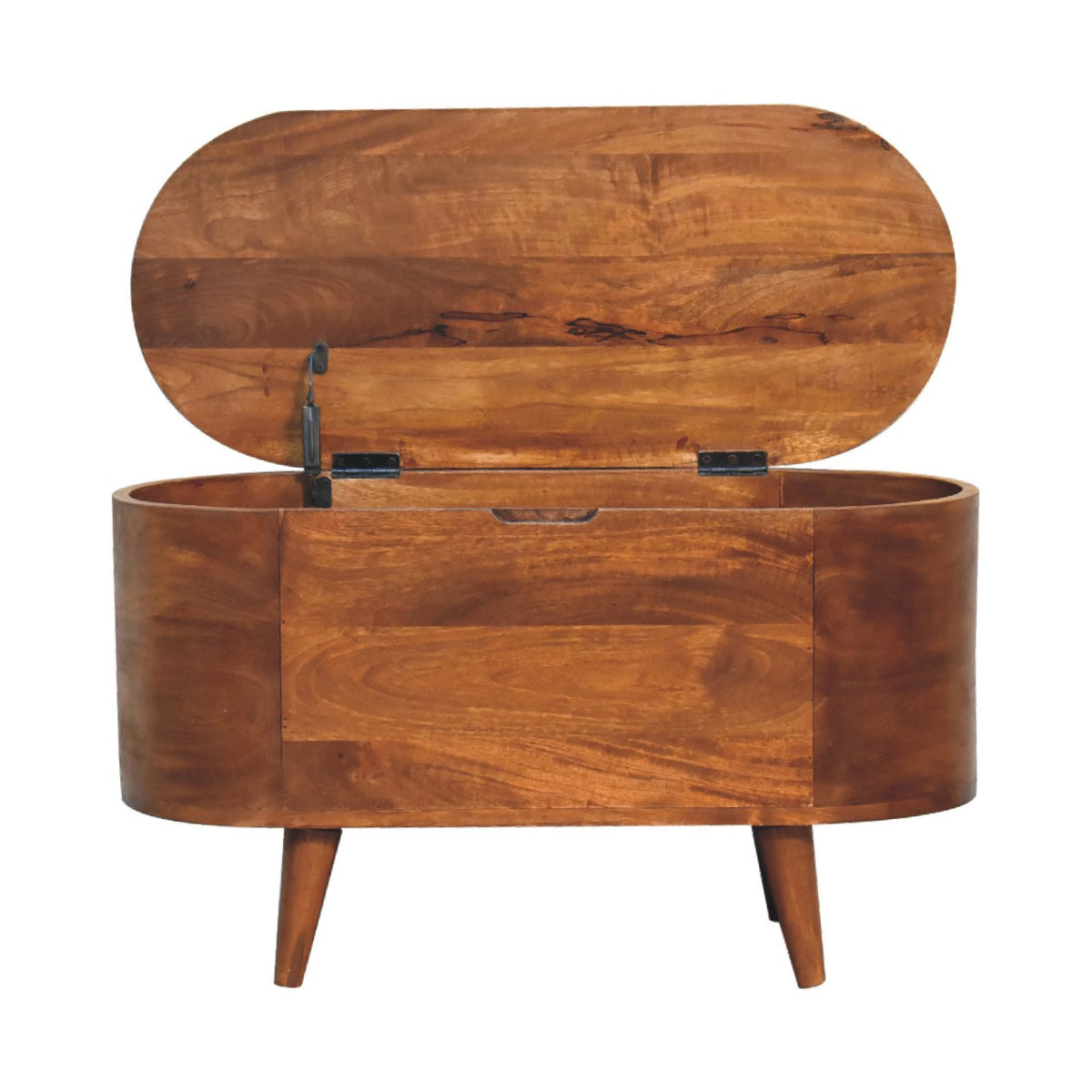 Chestnut Rounded Lid up Blanket Box Storage Bench