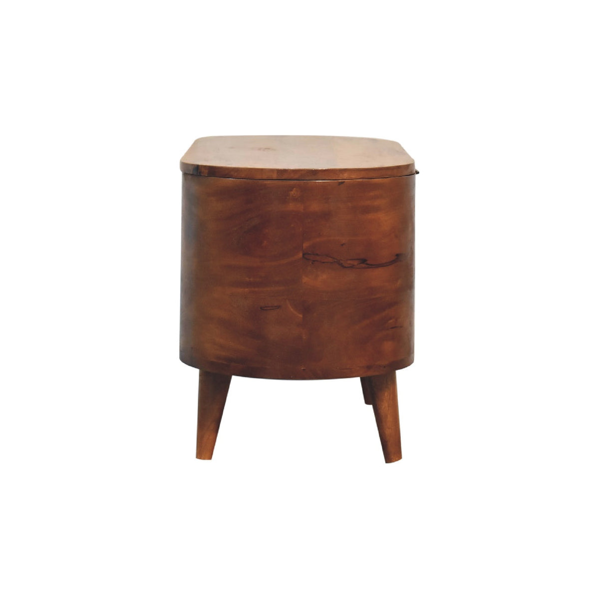 Chestnut Rounded Lid up Blanket Box Storage Bench