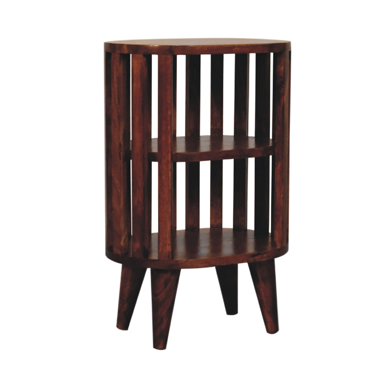 Ariella Double Shelf Chestnut Bedside Table