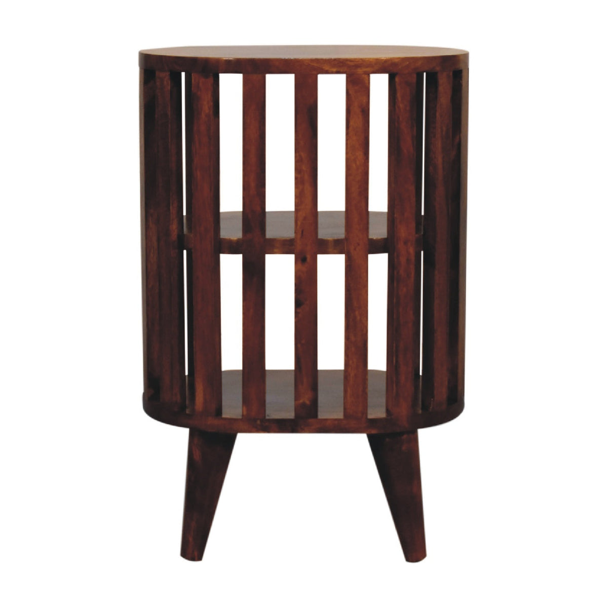 Ariella Double Shelf Chestnut Bedside Table