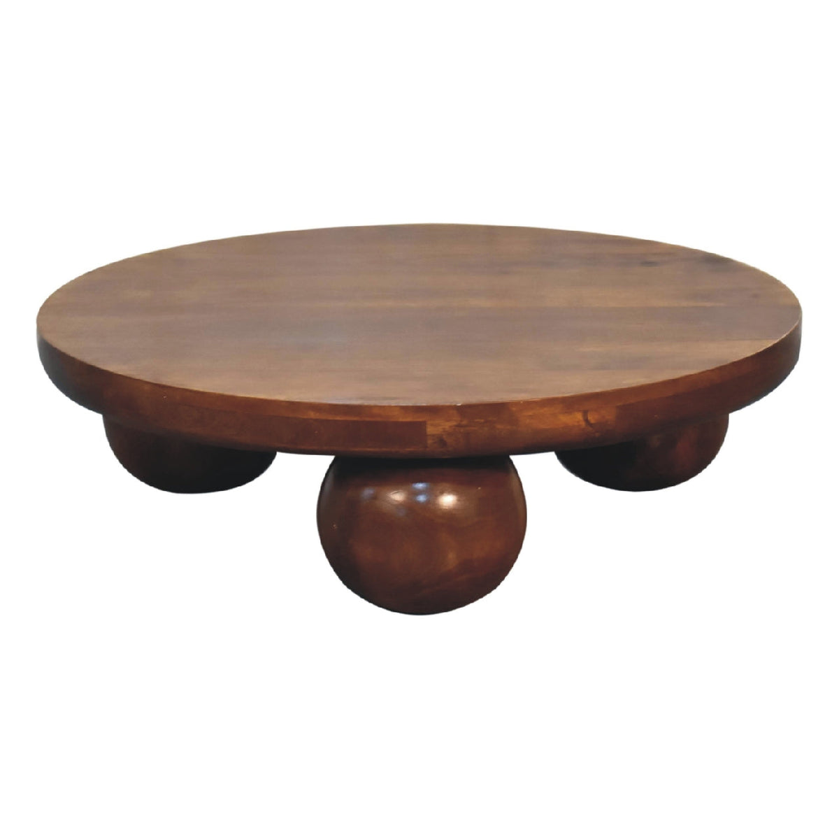 Chestnut Central Ball Table Chest of Drawers