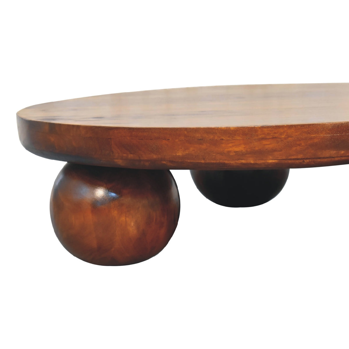 Chestnut Central Ball Table Chest of Drawers
