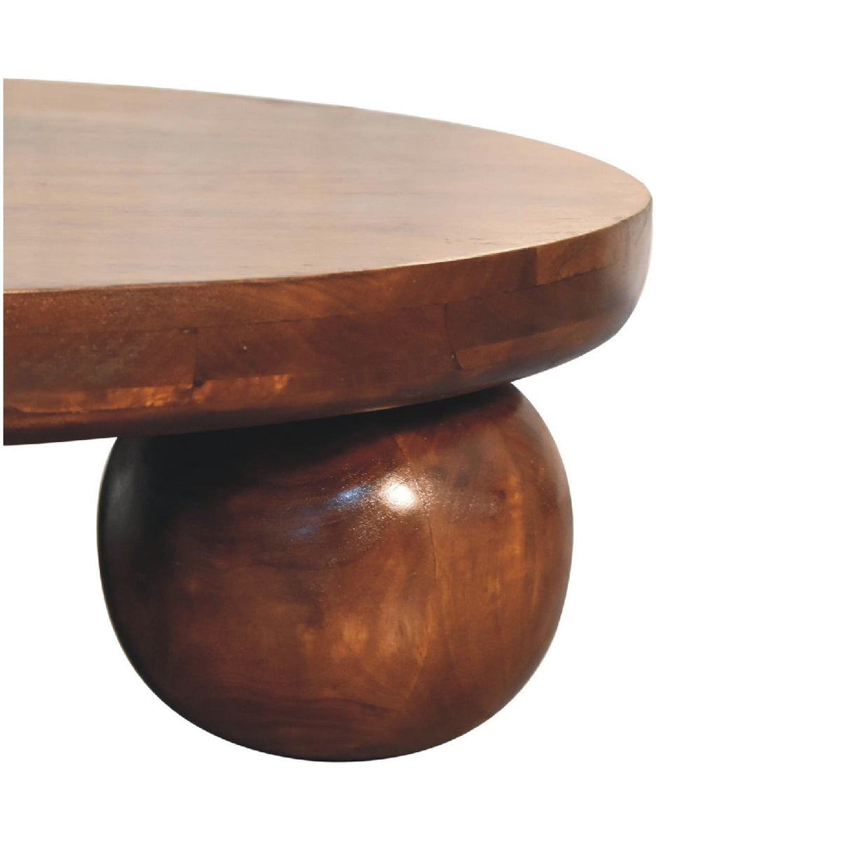 Chestnut Central Ball Table Chest of Drawers