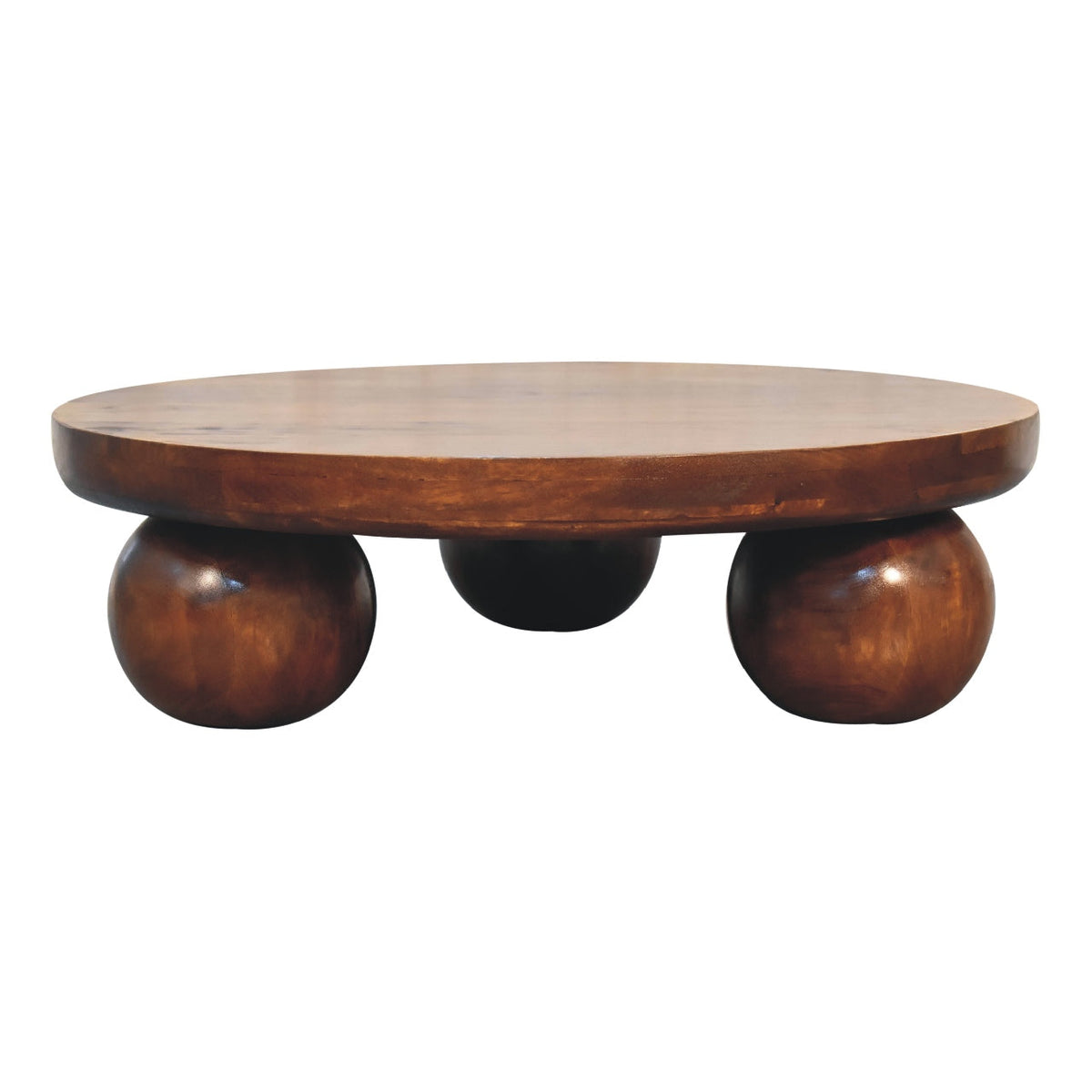 Chestnut Central Ball Table Chest of Drawers