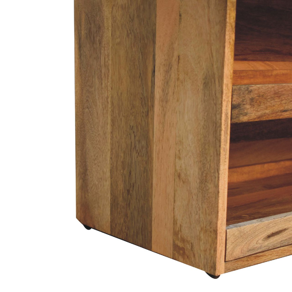 Buffalo Hide Oak-ish Shoe Storage Bench