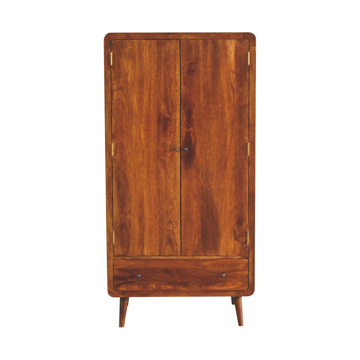 Curved Chestnut Wardrobe Chest of Drawers