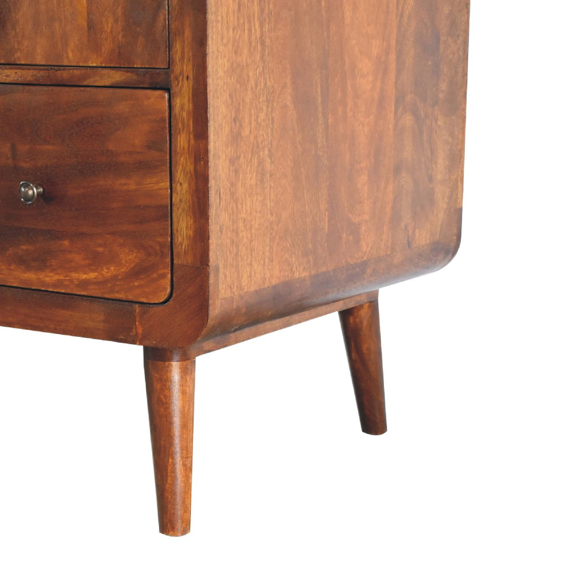 Curved Chestnut Wardrobe Chest of Drawers