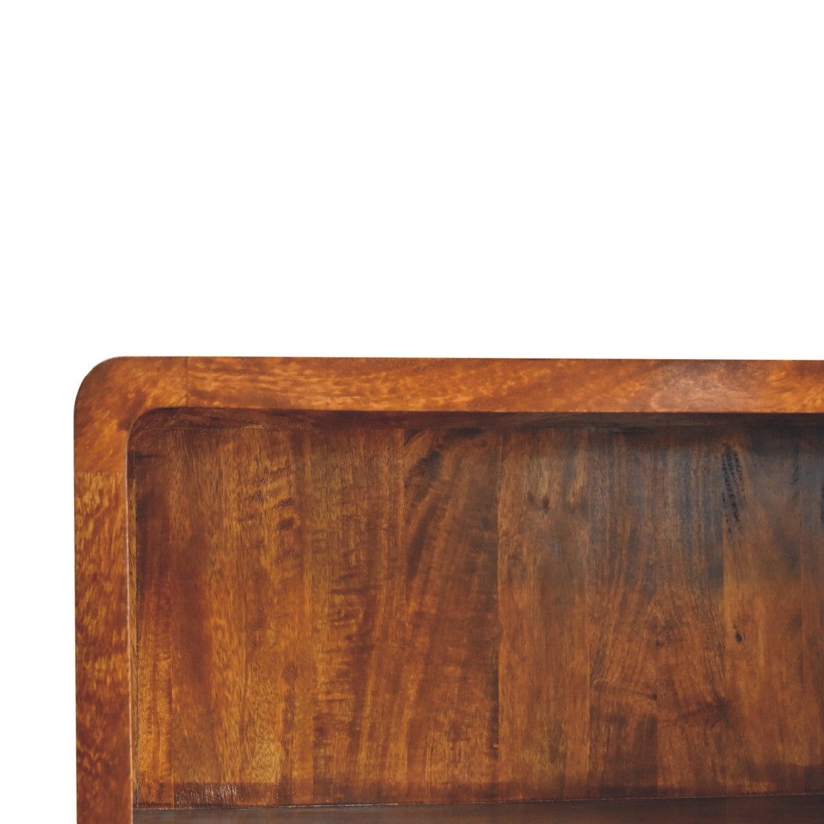 Curved Chestnut Bookcase Chest of Drawers
