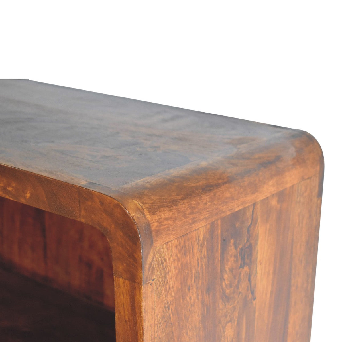 Curved Chestnut Bookcase Chest of Drawers