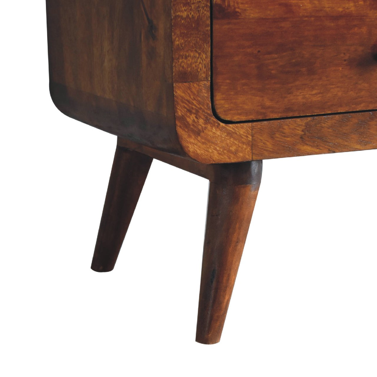 Curved Chestnut Bookcase Chest of Drawers