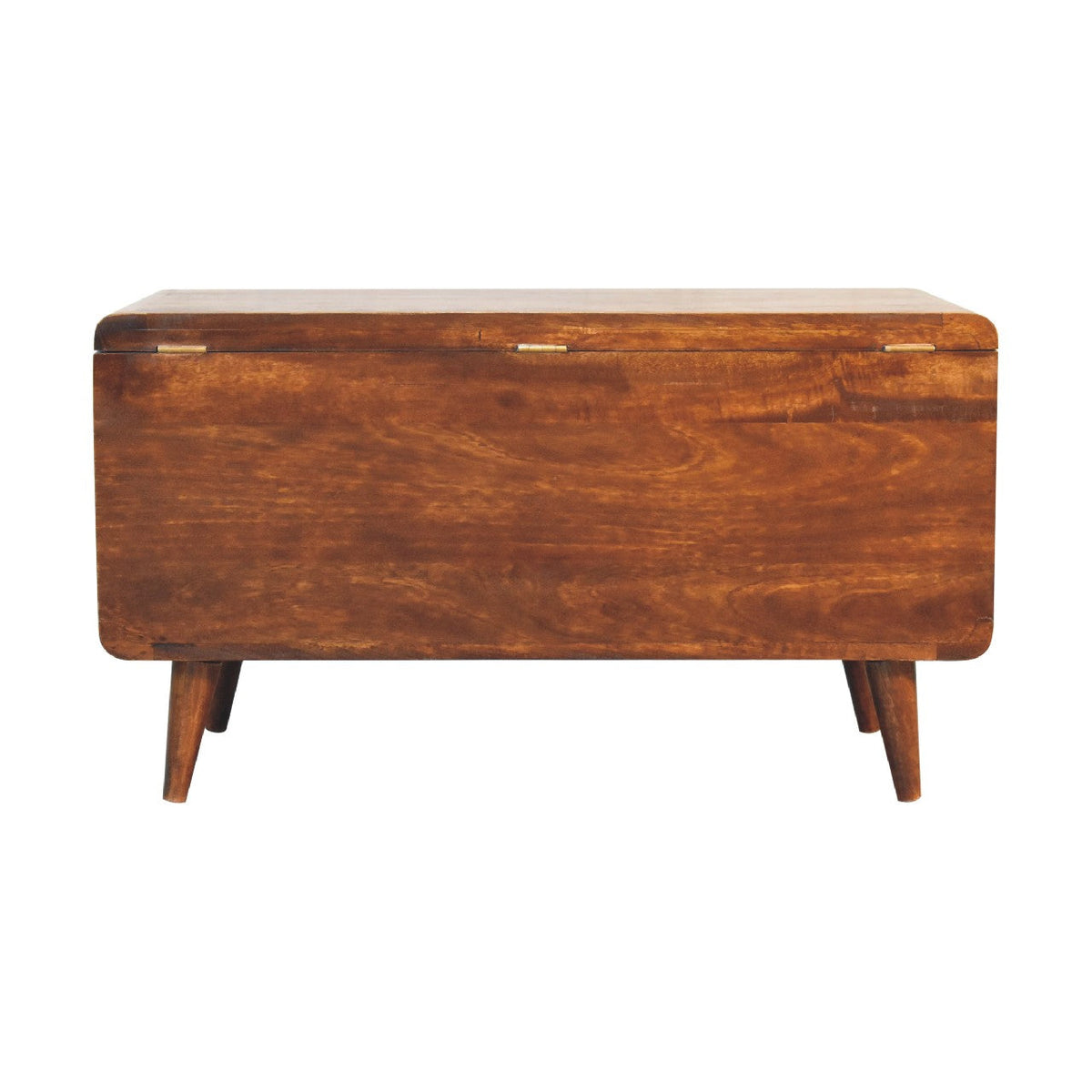 Curved Chestnut Blanket Box Storage Bench