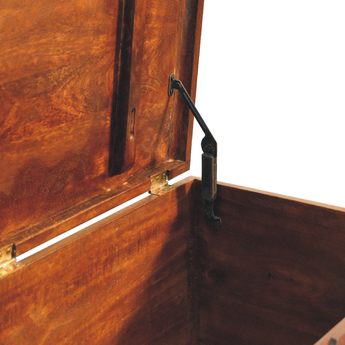 Curved Chestnut Blanket Box Storage Bench