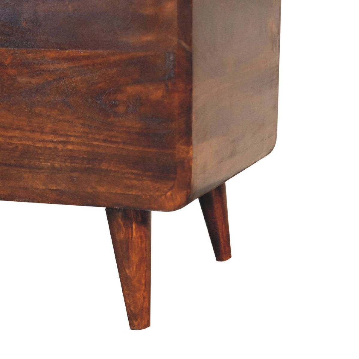 Curved Chestnut Blanket Box Storage Bench