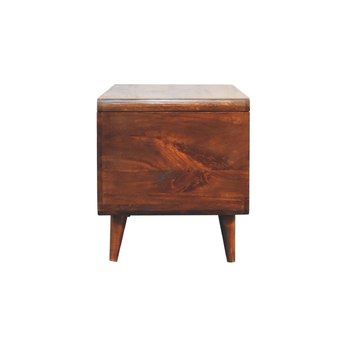 Curved Chestnut Blanket Box Storage Bench